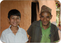 Rabin with his uncle in the village of Chewa