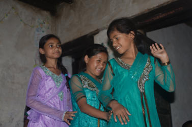 Sangita, Sandhya and Shova dancing